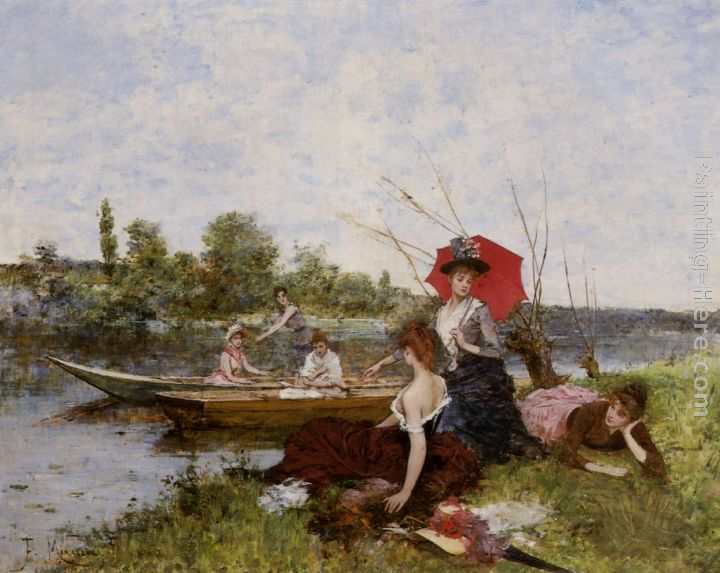The Boating Party painting - Francisco Miralles The Boating Party art painting